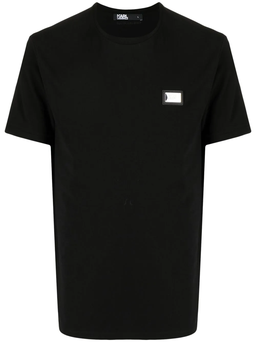 

Karl Lagerfeld playera con placa del logo - Negro