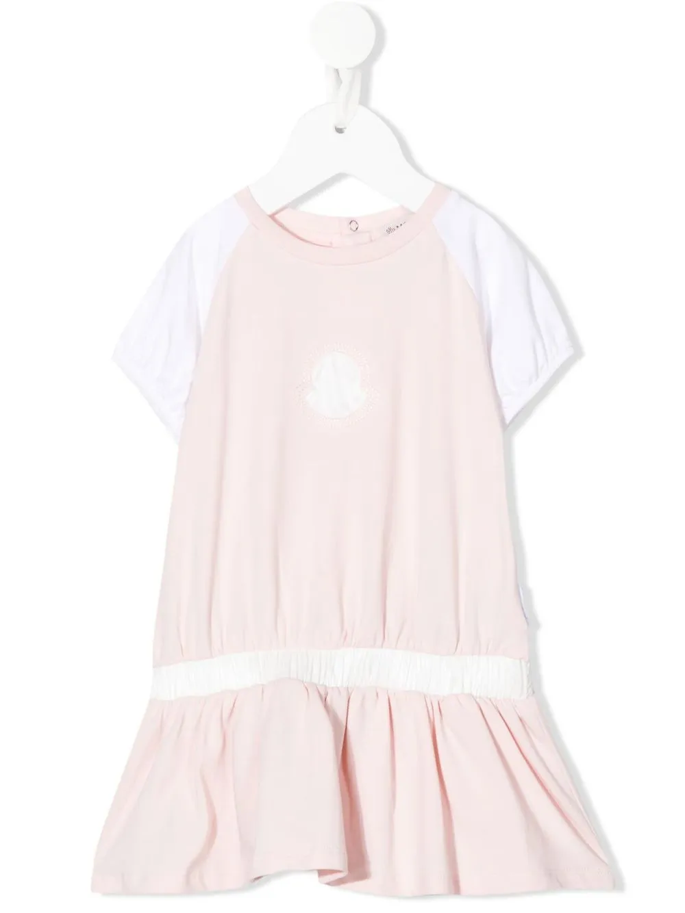 

Moncler Enfant logo-patch flared dress - Pink