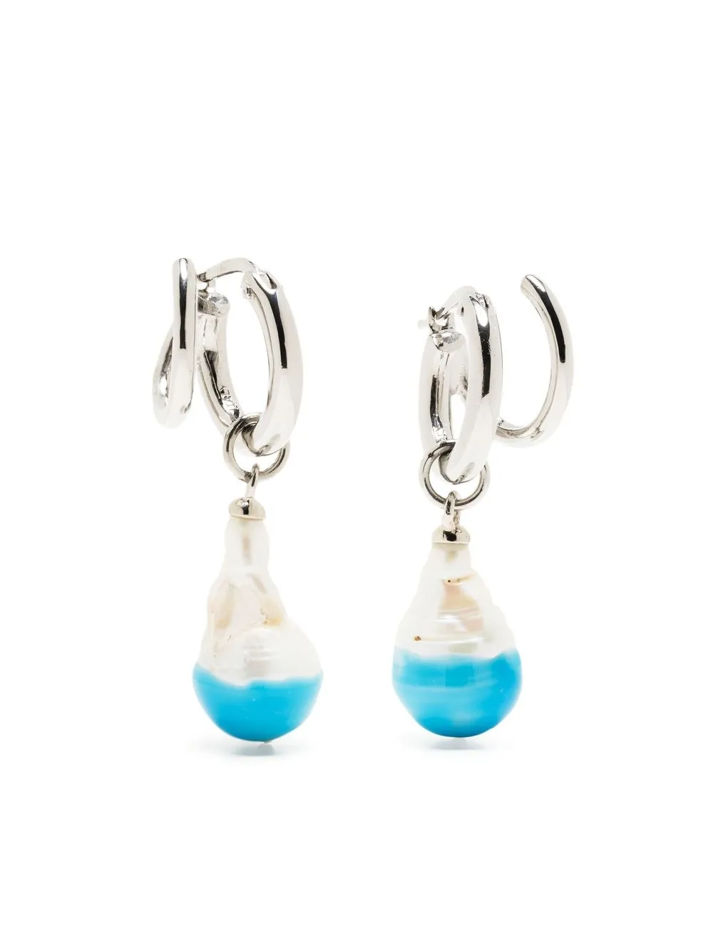 

Panconesi aretes Stellar con detalle de perlas - Azul