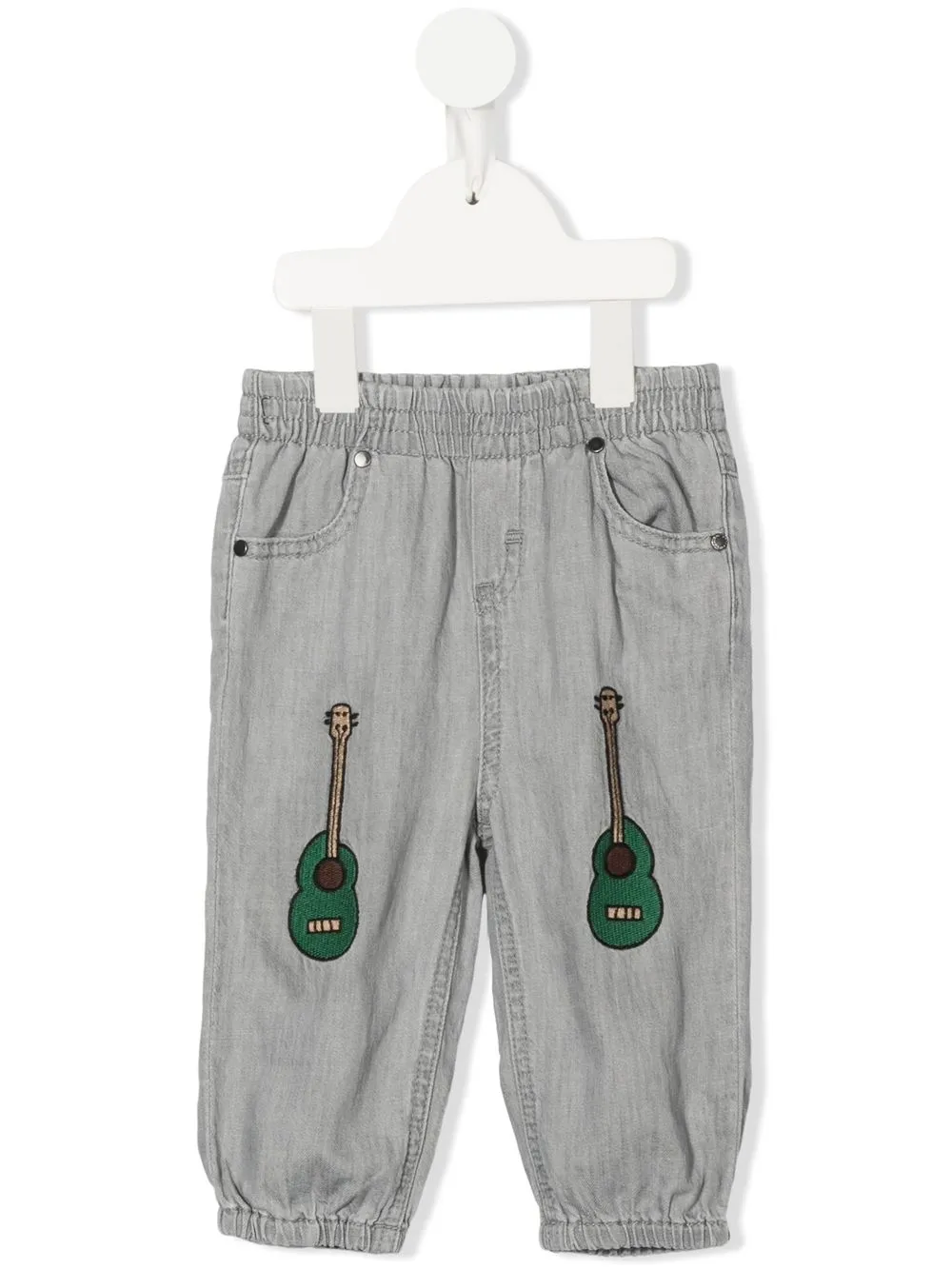 

Stella McCartney Kids pantalones con guitarra bordada - Gris