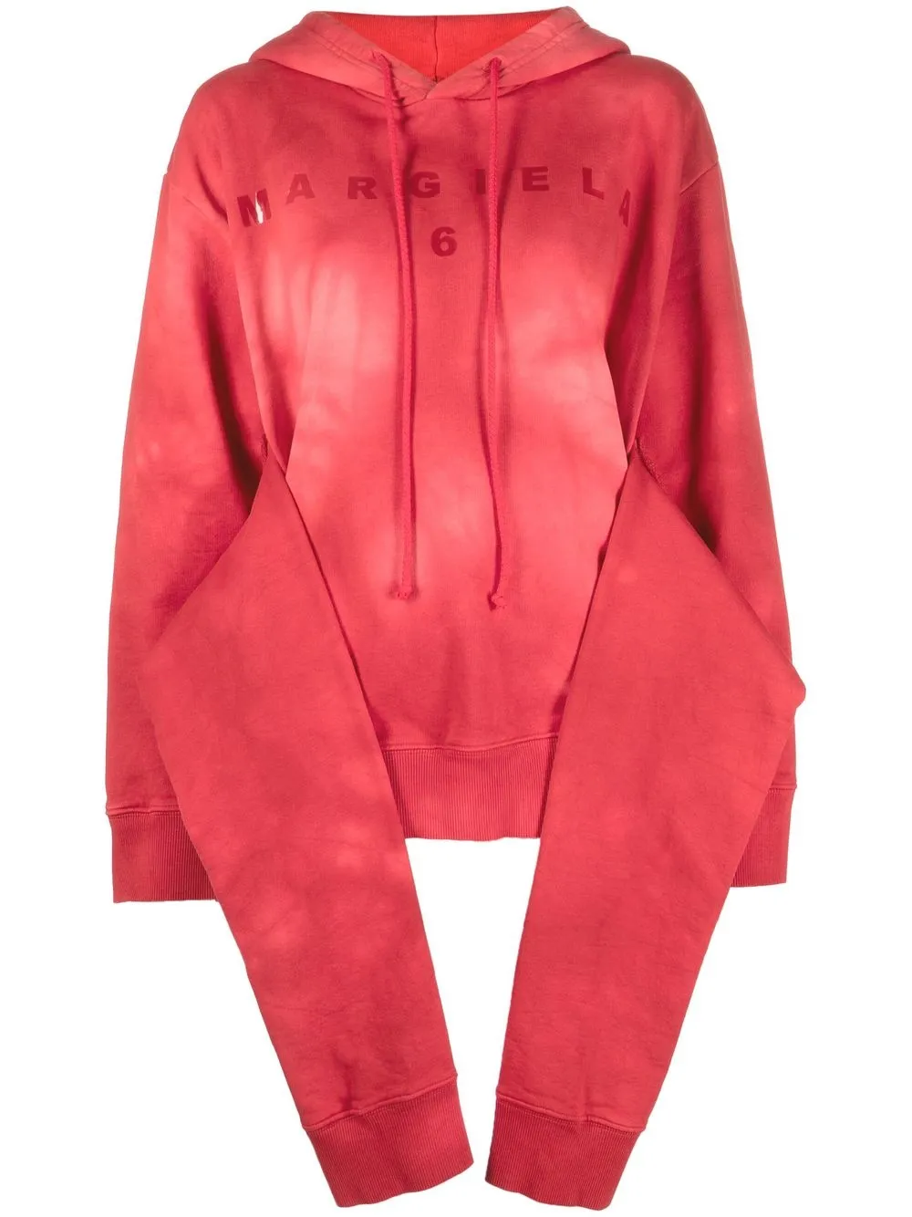 

MM6 Maison Margiela hoodie con motivo tie-dye - Rojo