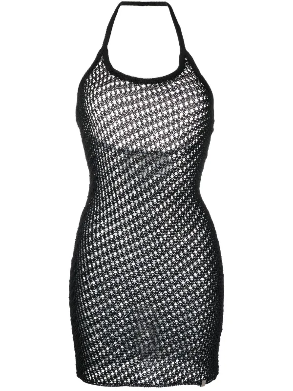 princess polly baby blue dress Black Crocheted Mini Dress M/L