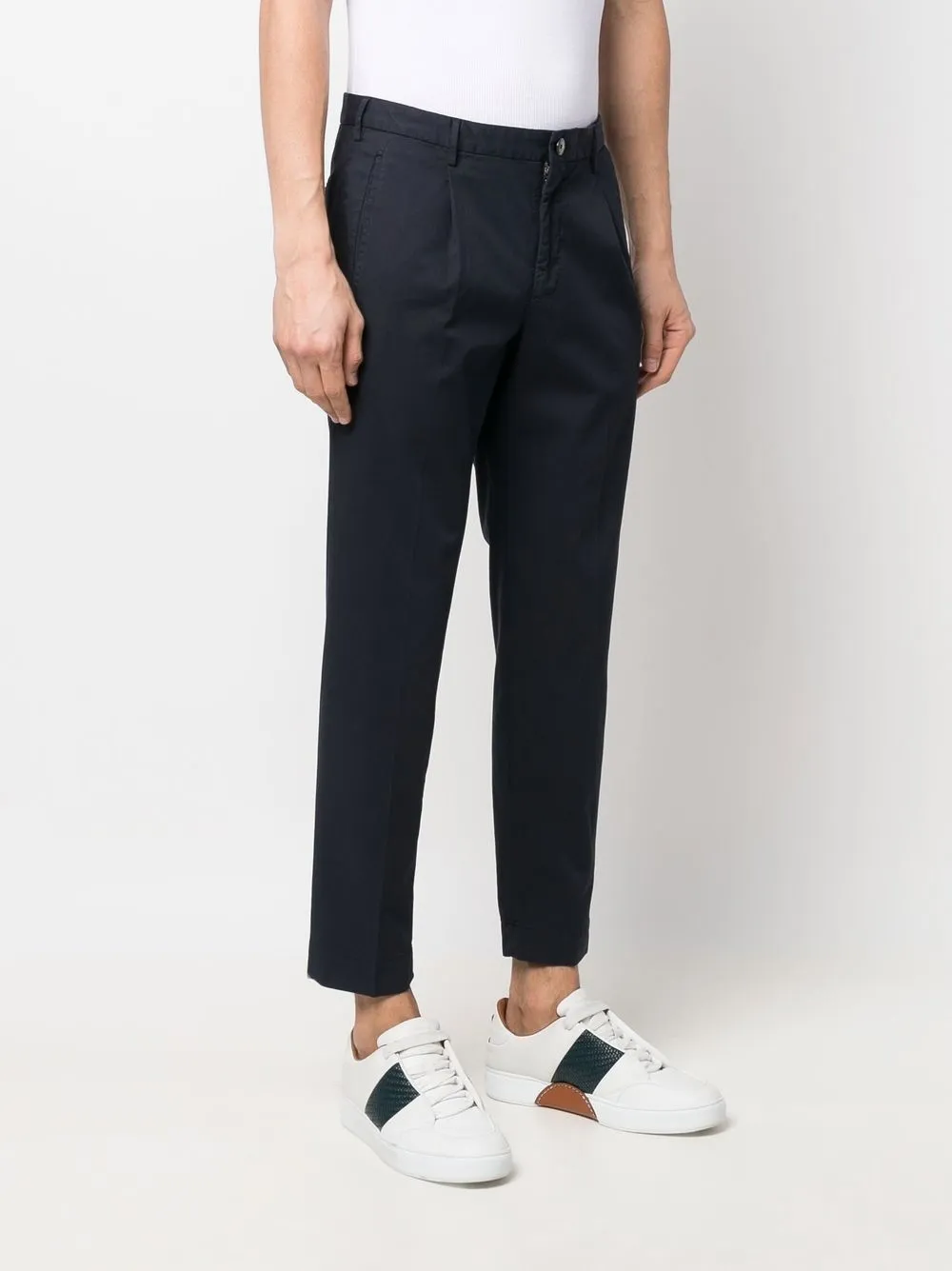  Incotex Klassische Cropped Chino   Blau 