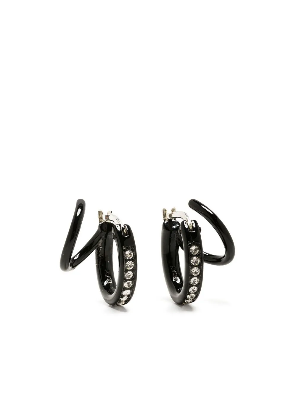 

Panconesi Stellar crystal-embellished hoop earrings - Black