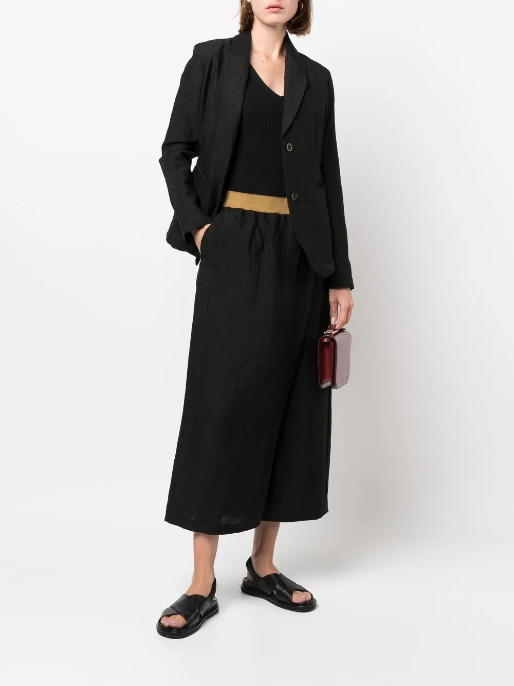 Uma Wang High-waist Wide-leg Trousers In Black