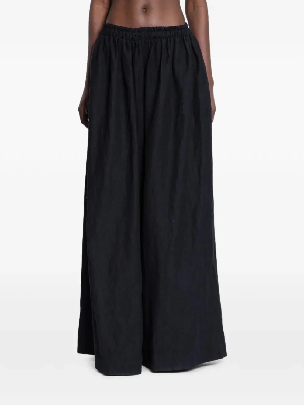 Uma Wang High waist broek met wijde pijpen Zwart