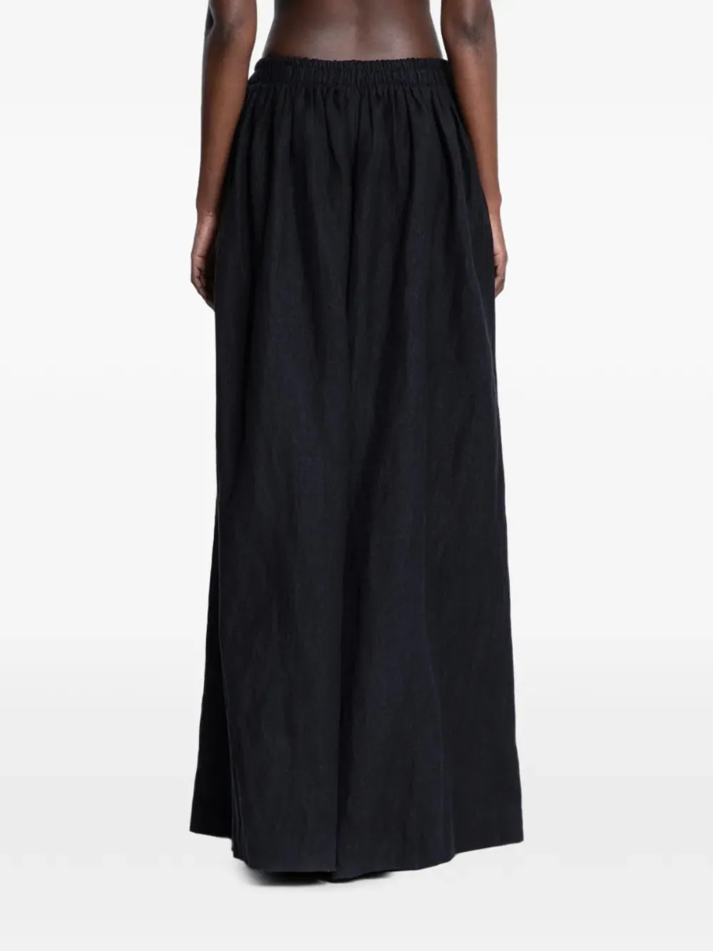 Uma Wang High waist broek met wijde pijpen Zwart