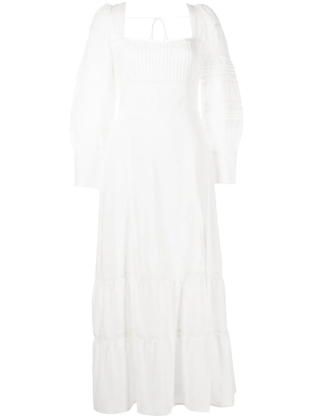 

Reformation Dolan lace-insert midi dress - White