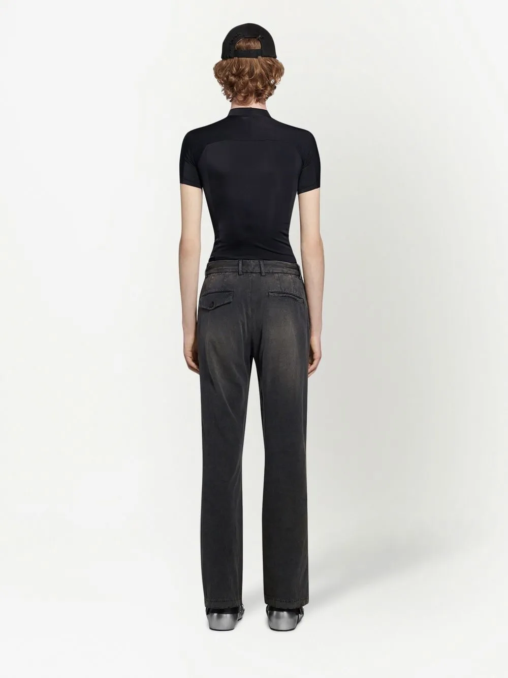 Jean Leg Sticker Balenciaga Denim Size Sticker Mid-rise Wide-leg Jeans In Black | ModeSens