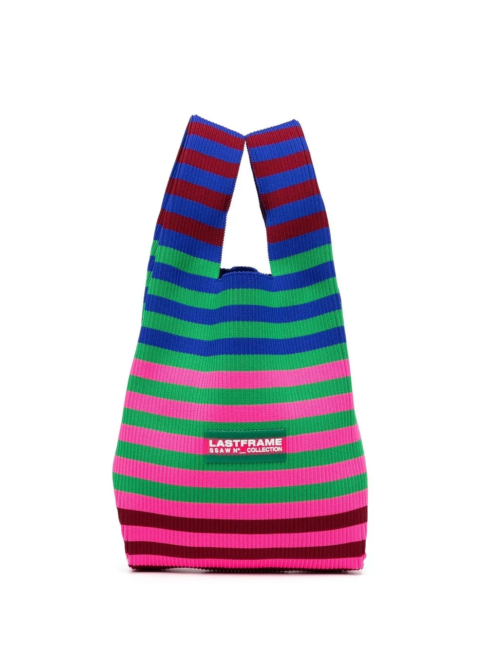 

LASTFRAME striped knitted tote bag - Pink