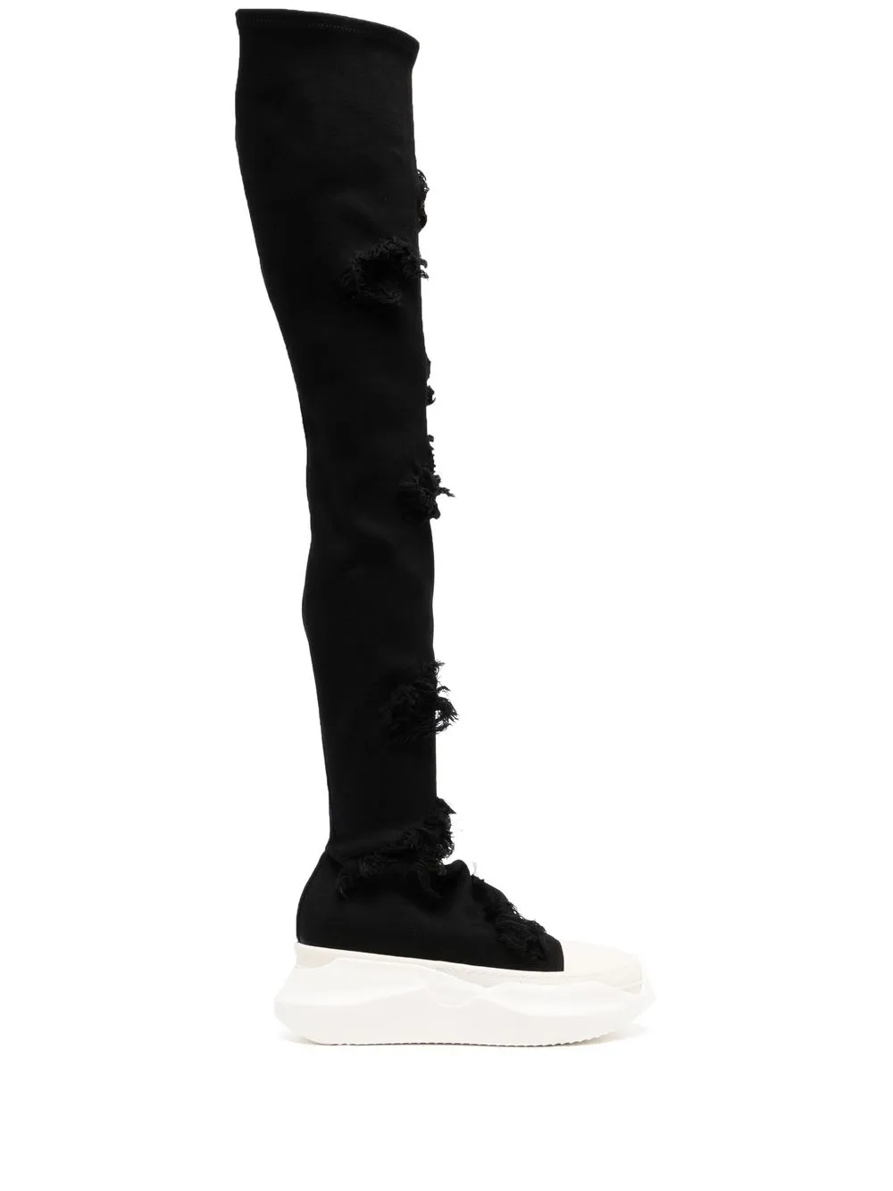 Rick Owens DRKSHDW Fogachine Abstract Slashed Stocking Boots 