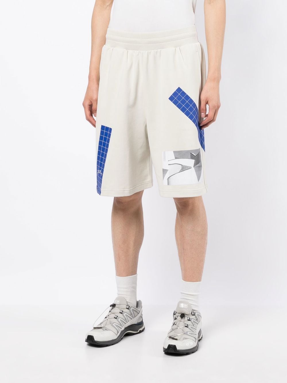 Shop A-cold-wall* Graphic-print Organic Cotton Track Shorts In White