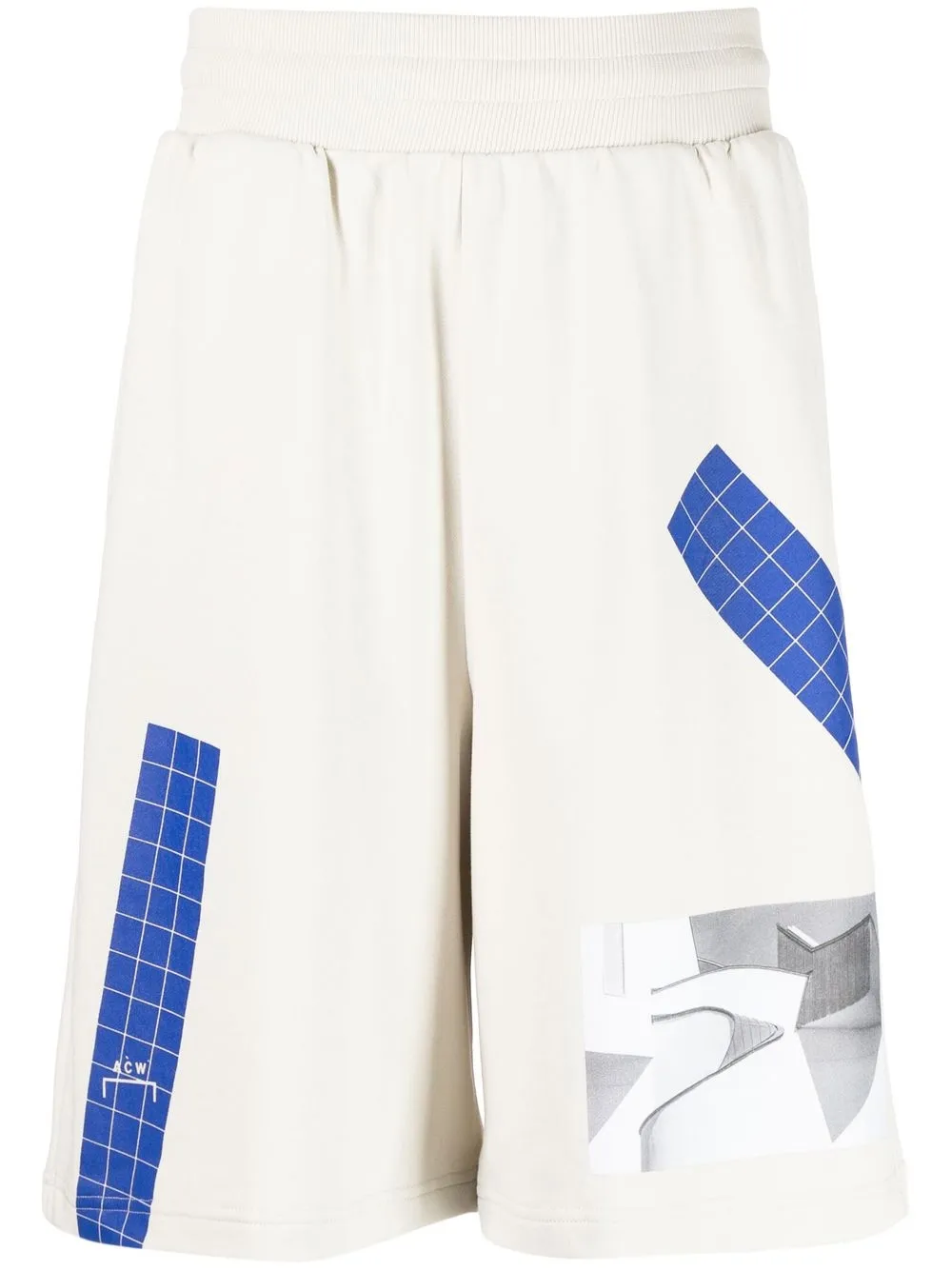 A-COLD-WALL* graphic-print organic cotton track shorts - White