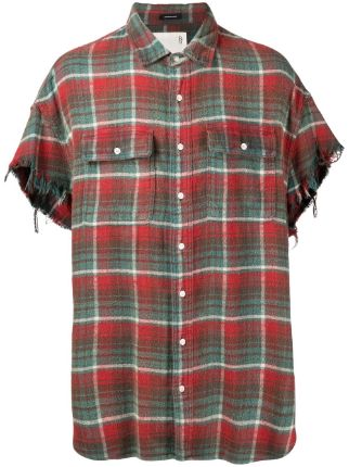 R13 Distressed Checked short sleeved Shirt Farfetch