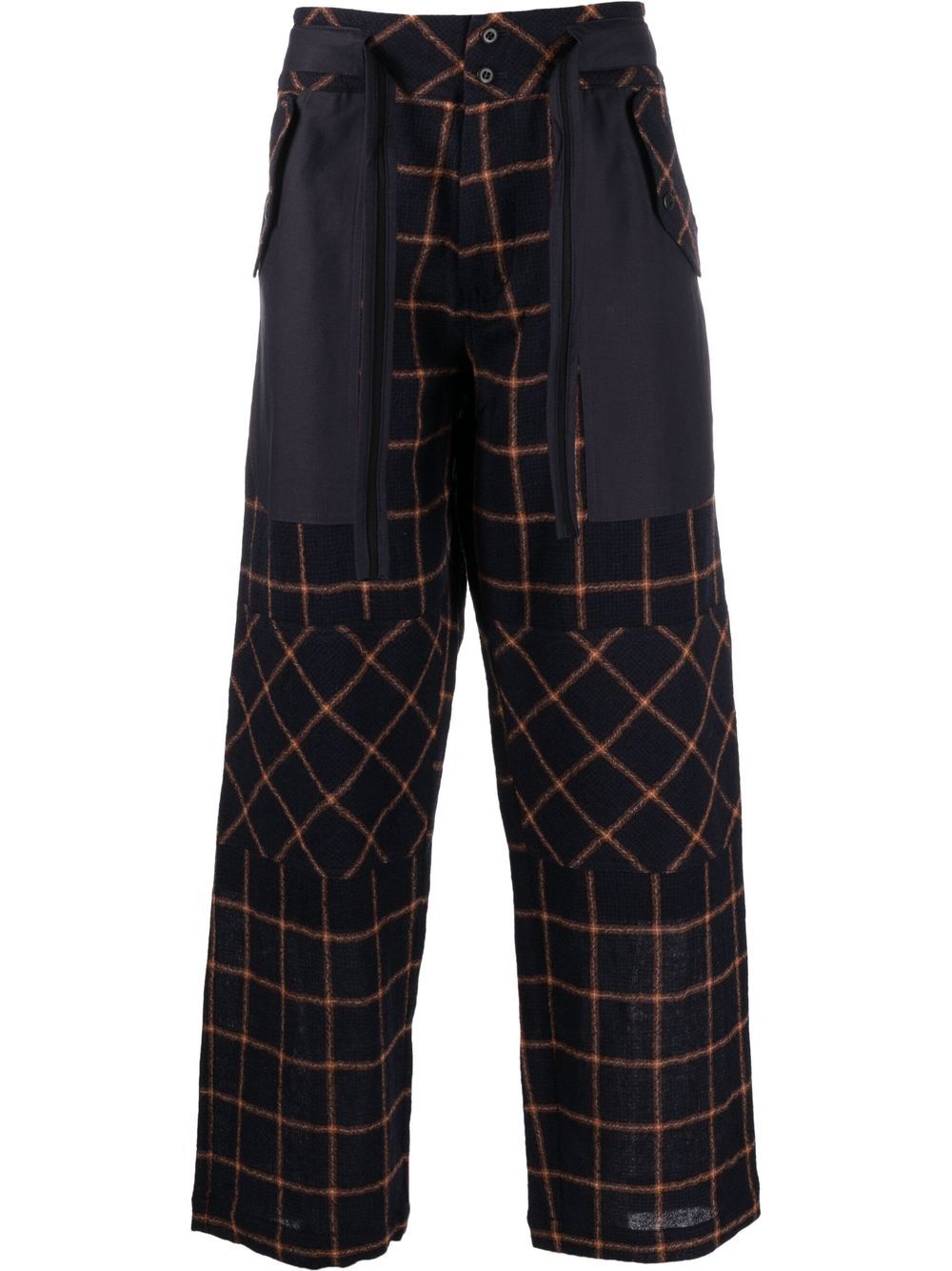 

Nicholas Daley pantalones anchos con cuadros estampados - Azul