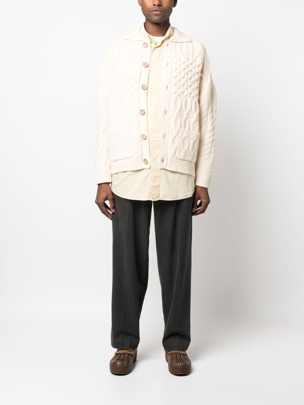 BEAMS PLUS Alan cable-knit wool cardigan | Smart Closet