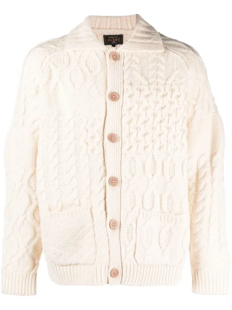 BEAMS PLUS cardigan Alan en maille torsadée