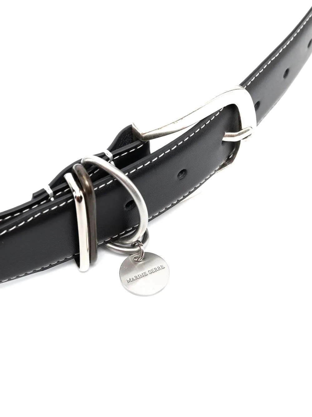 double-buckle leather belt