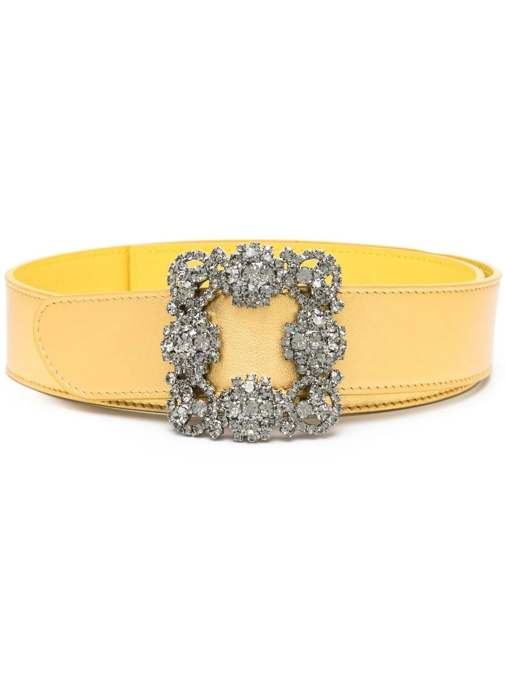 Manolo Blahnik Hangisi 35mm Belt In Gold | ModeSens