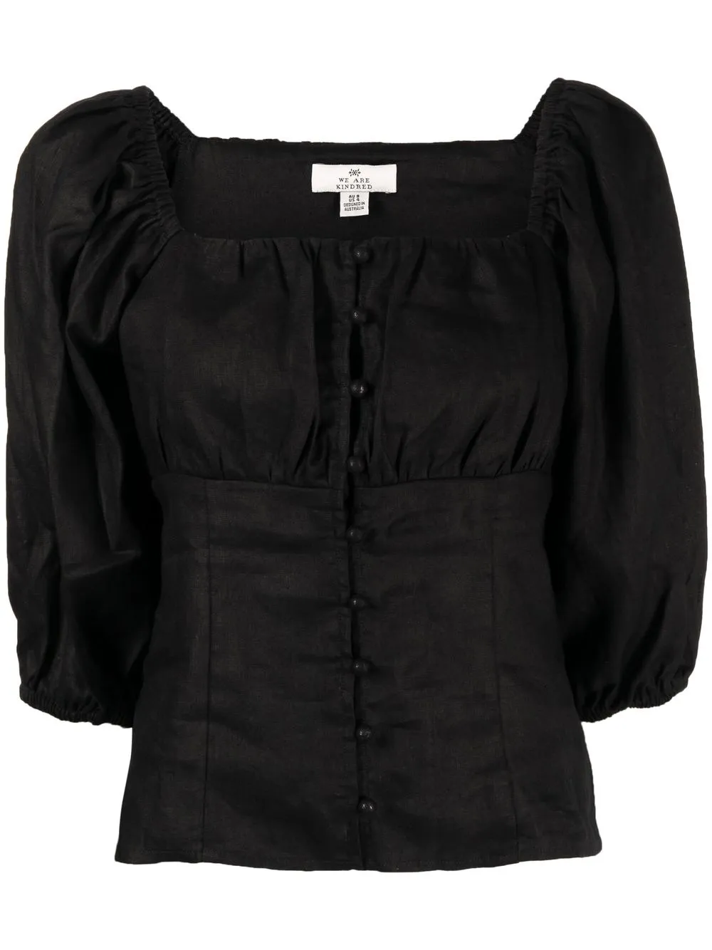 

We Are Kindred blusa Lucia con cierre con botones - Negro