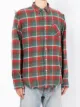 R13 distressed check-print shirt