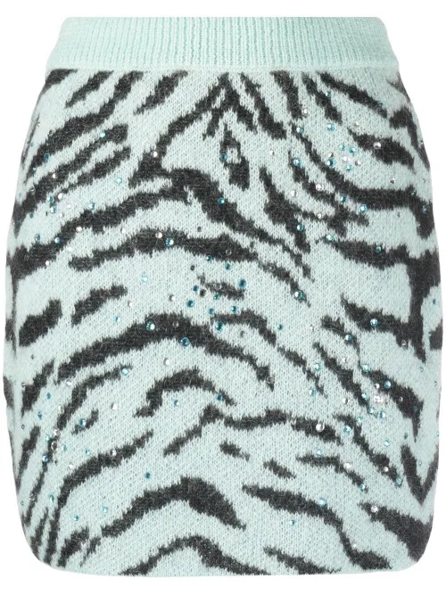 Minijupe à motif zébré en intarsia - Alessandra Rich - Modalova