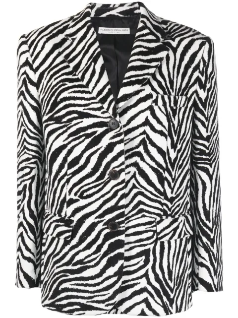 Alessandra Rich zebra-print single-breasted blazer