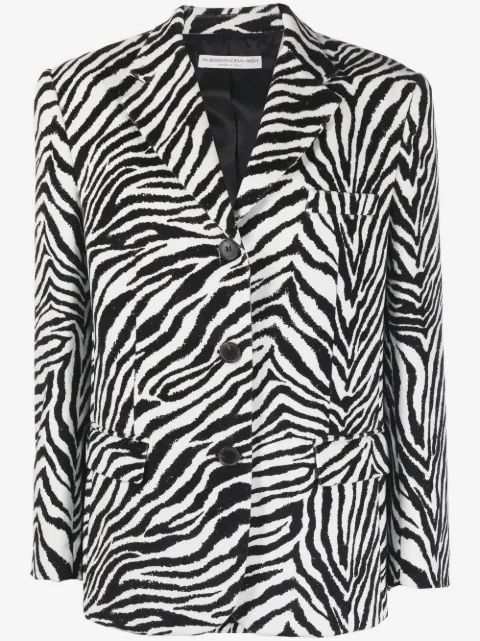 Alessandra Rich blazer con botones y estampado de cebra