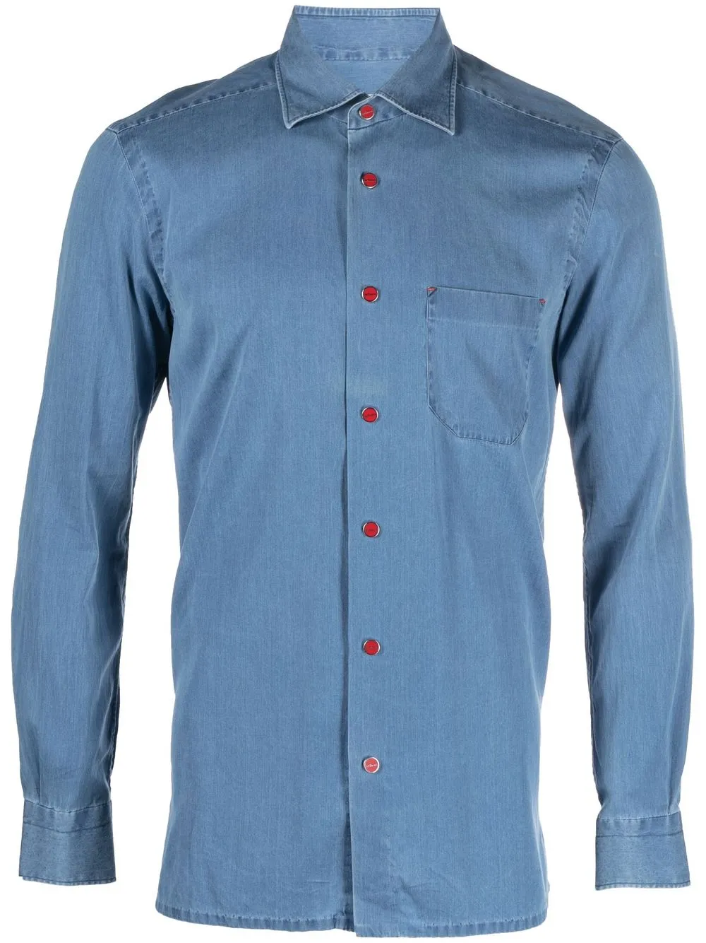 

Kiton camisa de mezclilla con botones - Azul