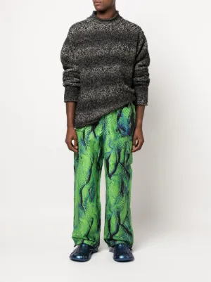 Verde Pantaloni a gamba ampia Farfetch Uomo Abbigliamento Pantaloni e jeans Pantaloni Pantaloni a zampa 