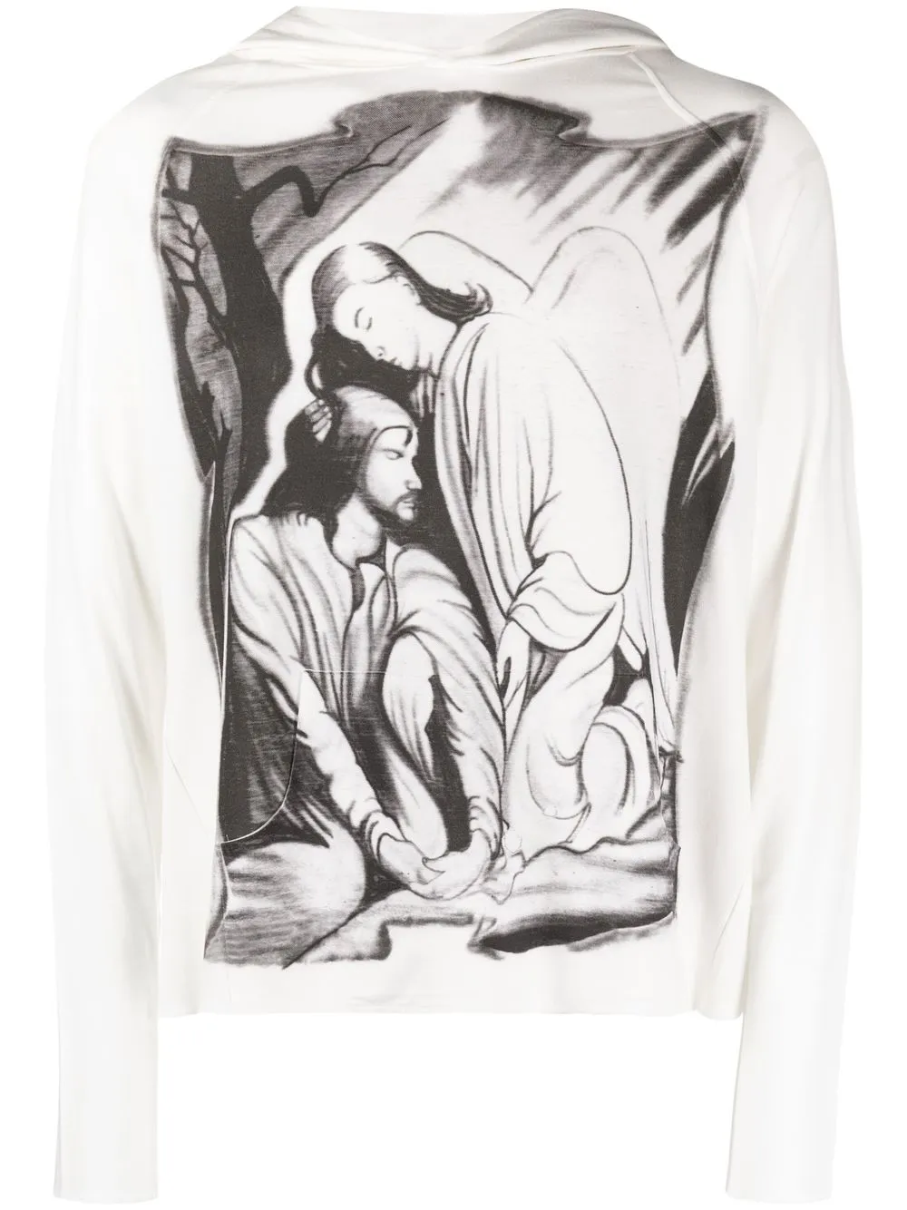 

Maximilian Davis graphic painting-print hoodie - White