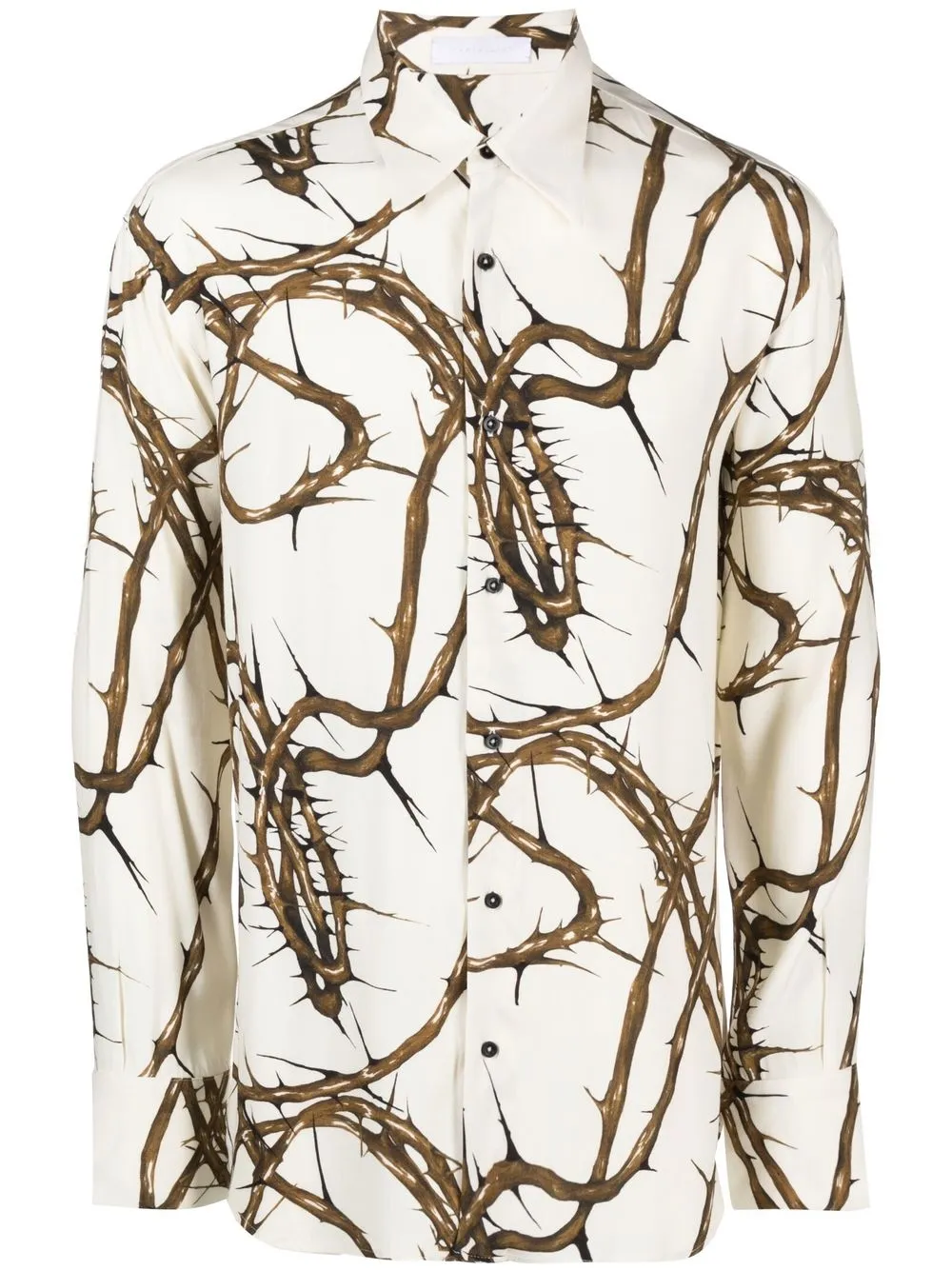 

Maximilian Davis camisa de seda con botones - Blanco