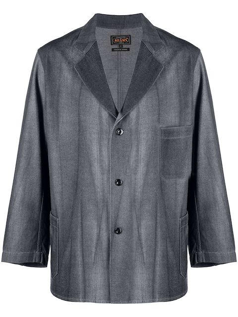 BEAMS PLUS faded-effect single-breasted blazer