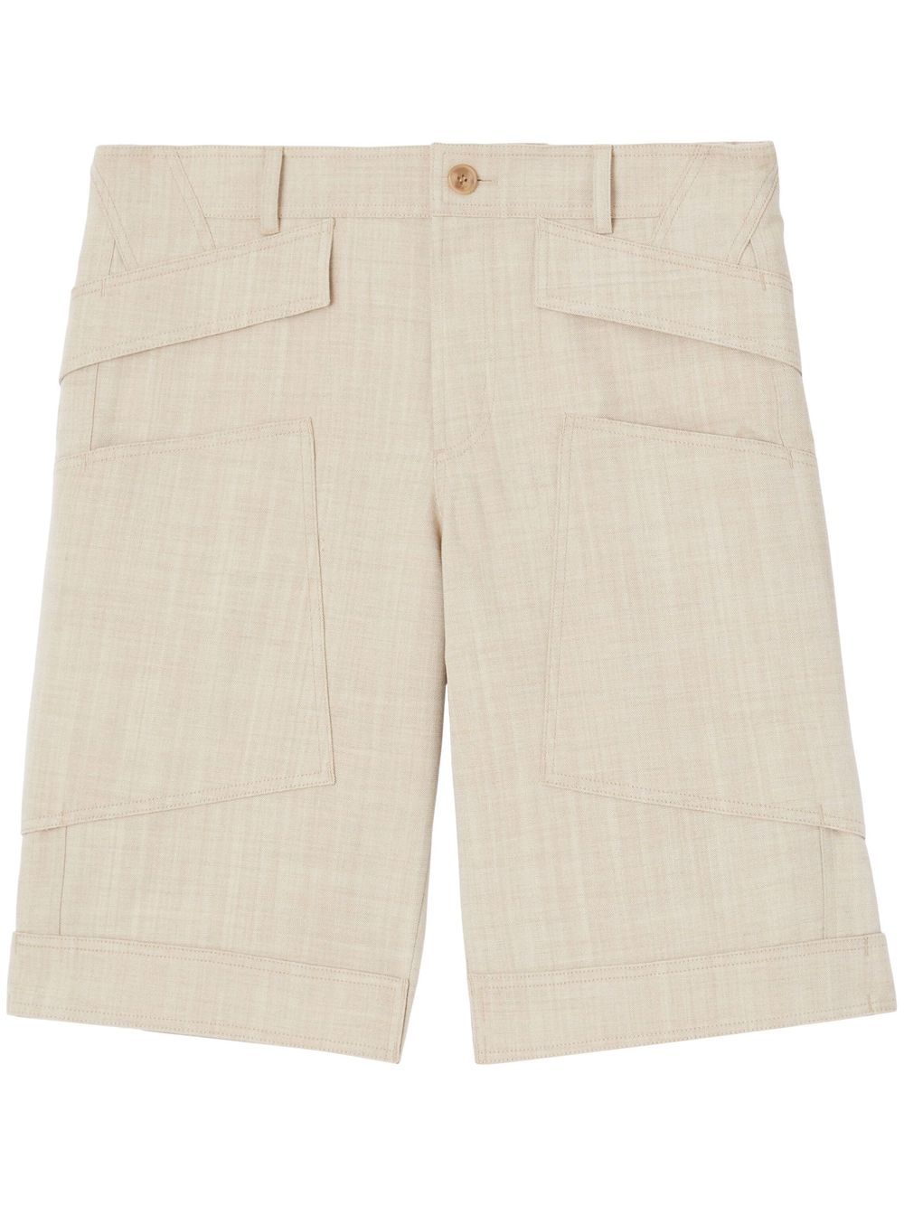 Burberry cuff-detail Bermuda shorts - Neutrals