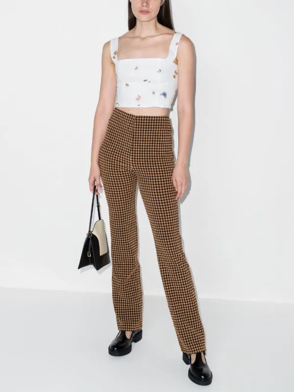 Reformation Embroidered Square Neck Top 