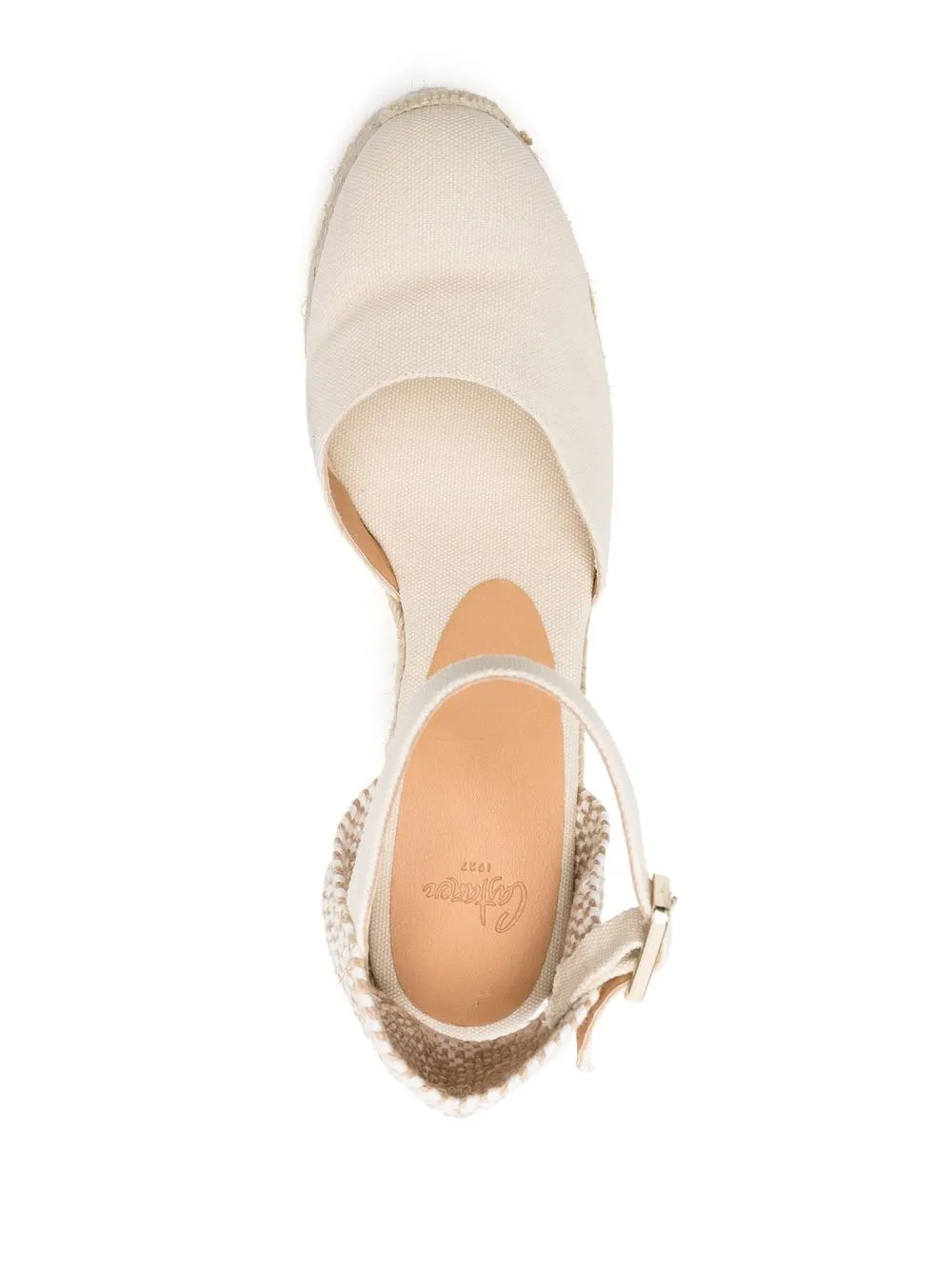 Castaã±er Woven Wedge-heel Espadrilles In Nude