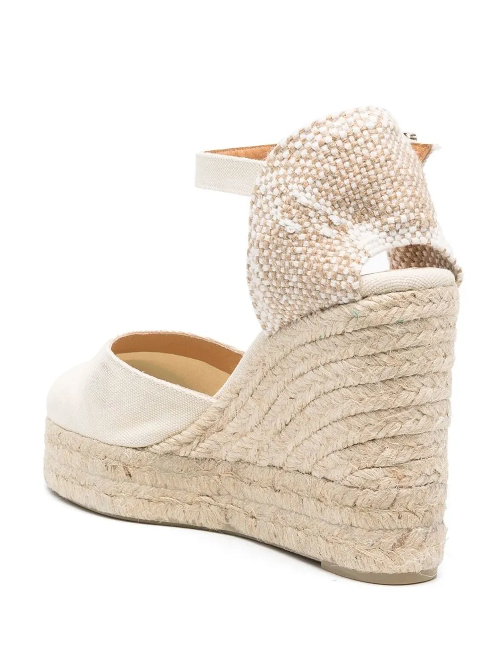 Castaã±er Woven Wedge-heel Espadrilles In Nude