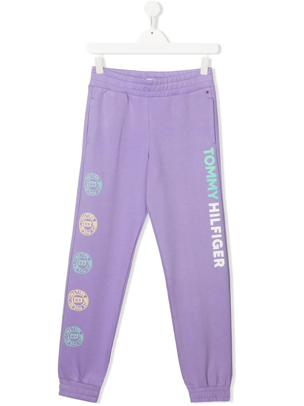 

Tommy Hilfiger Junior pants con logo estampado - Morado