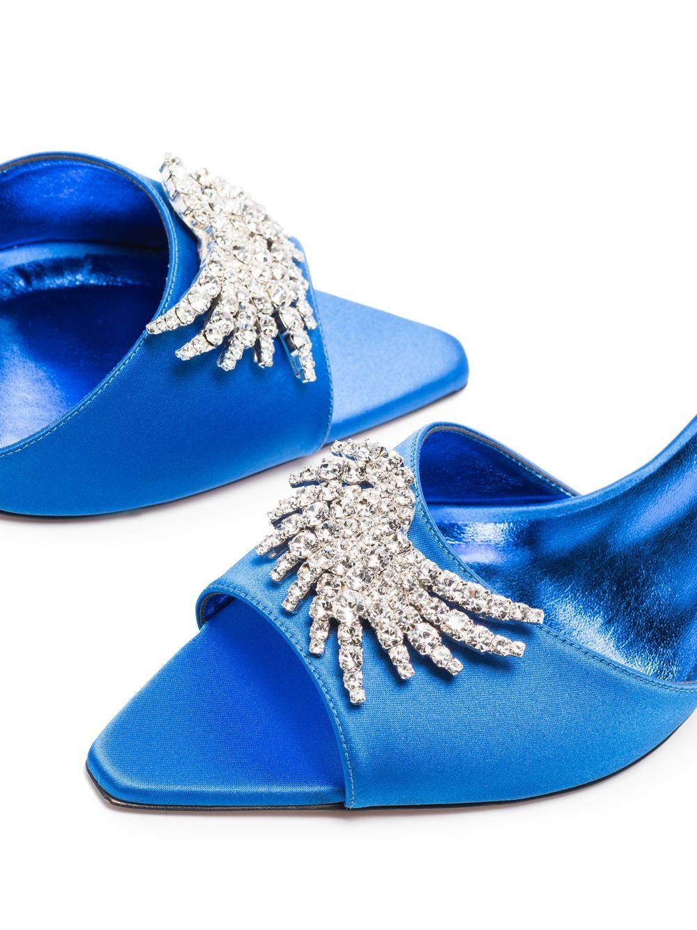 Pīferi Lotta crystal-embellished 70mm mules - Blue