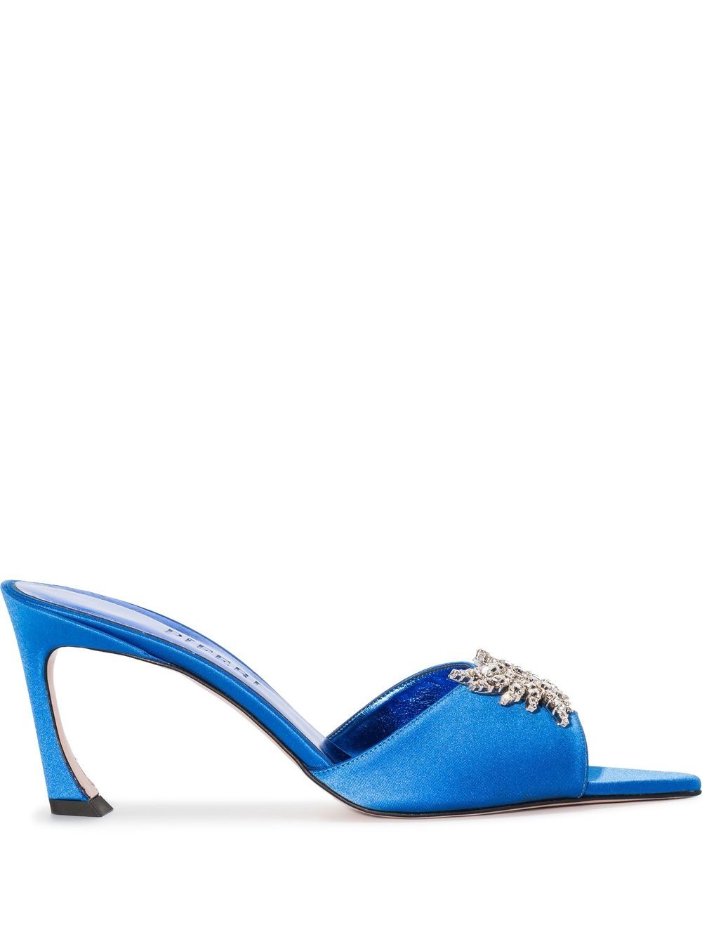 Pīferi Lotta crystal-embellished 70mm mules - Blue