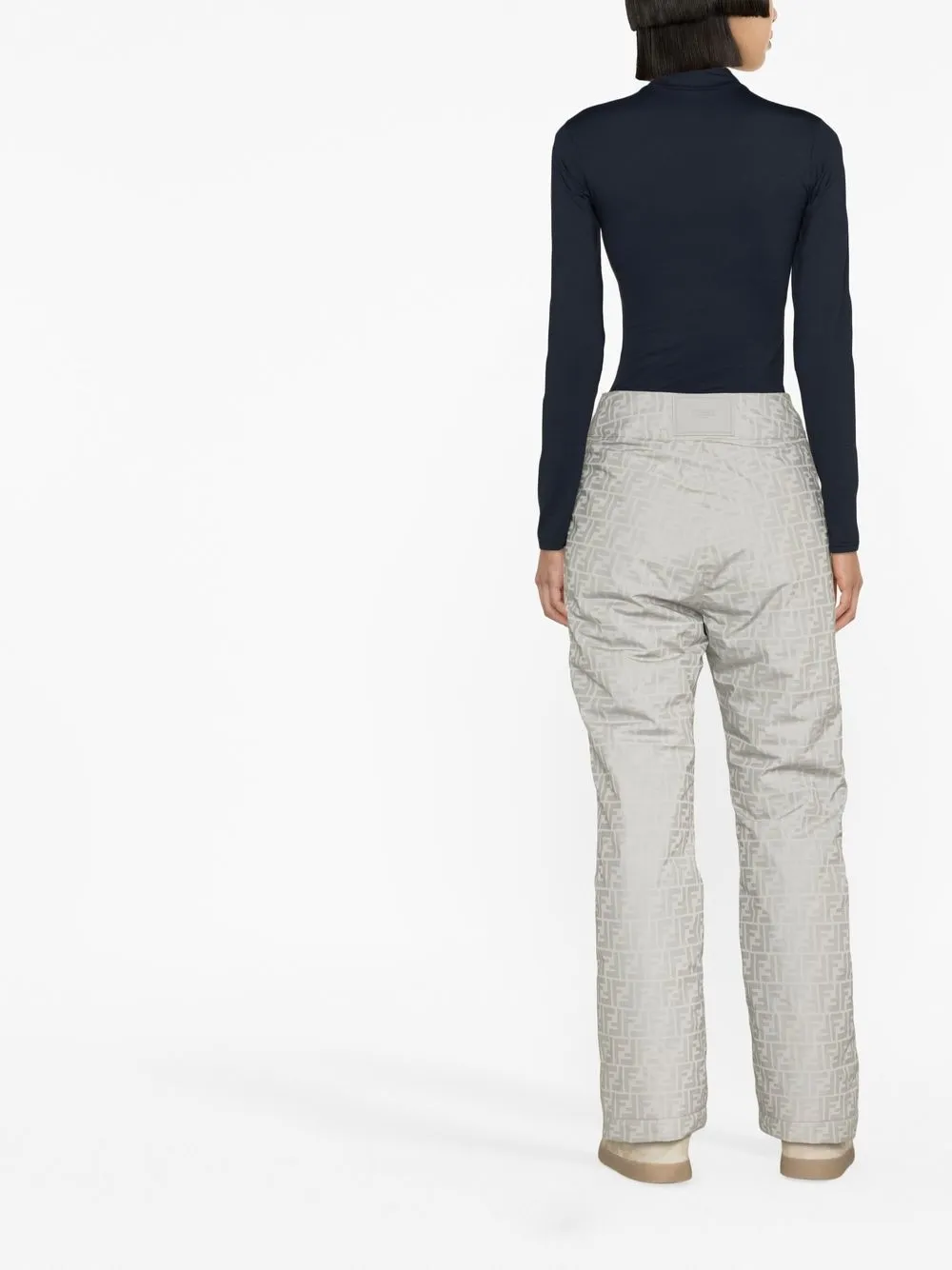 Shop Fendi Logo-jacquard Ski Trousers In Grau