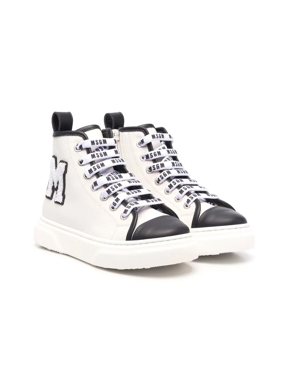 

MSGM Kids tenis altos con logo - Blanco