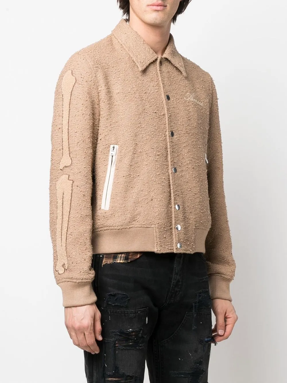 amiri logo刺绣飞行员夹克 图 3