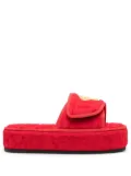 Versace logo-print open-toe slides - Red