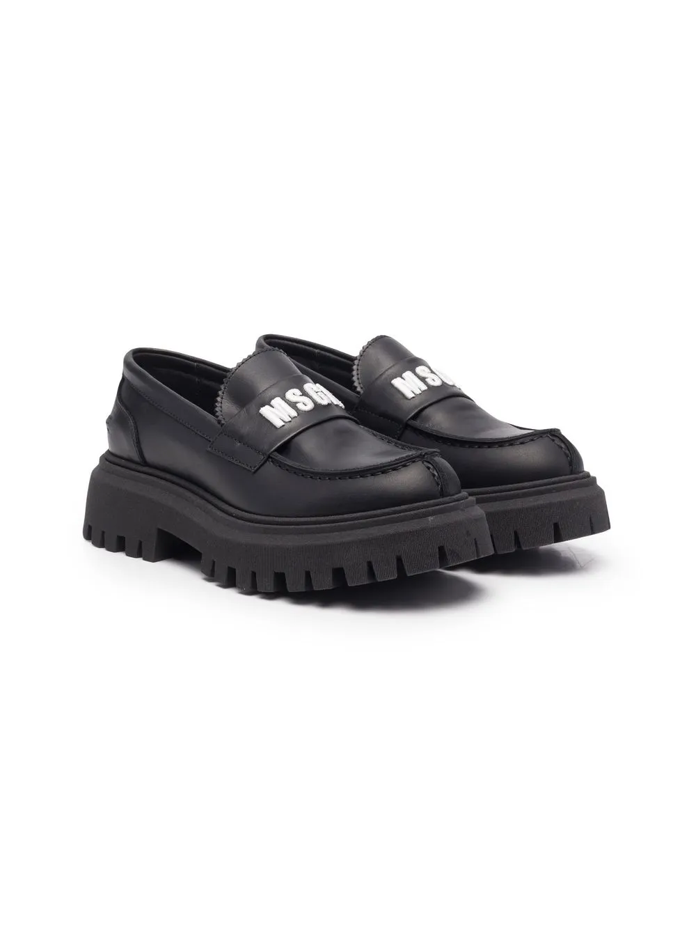 

MSGM Kids embroidered-logo slip-on loafers - Black