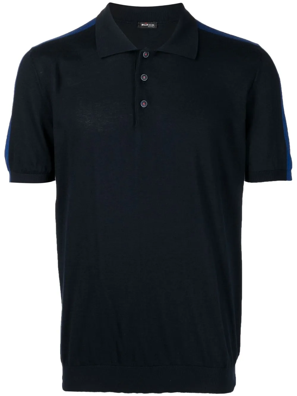 

Kiton playera tipo polo con rayas laterales - Azul