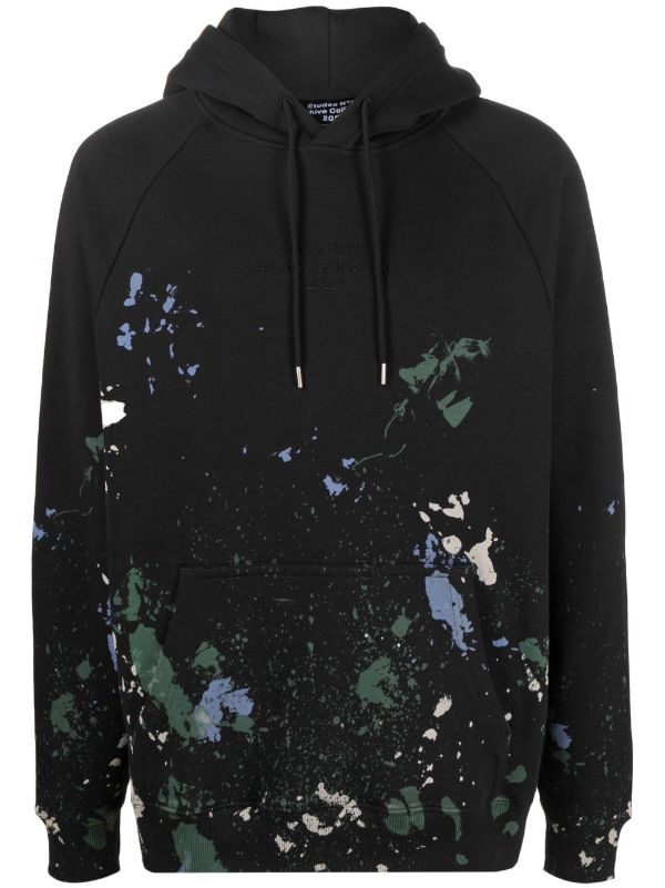 Black White and Grey Paint Splatter deals Pullover Hoodie