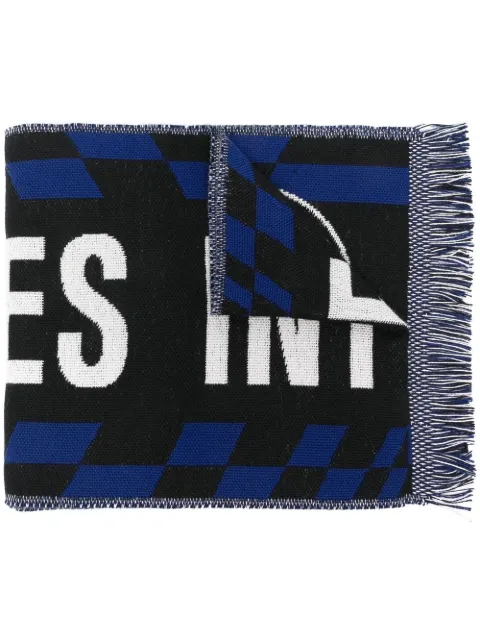 Etudes intarsia-knit soccer scarf