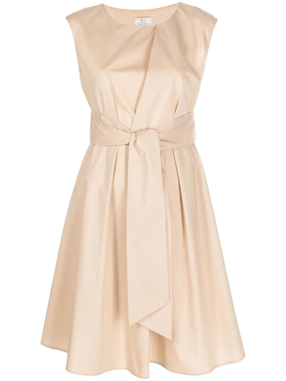 

Woolrich tie-waist cotton midi dress - Neutrals