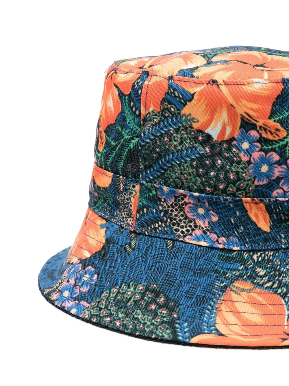  Orlebar Brown Fischerhut Mit Blumen Print   Blau 